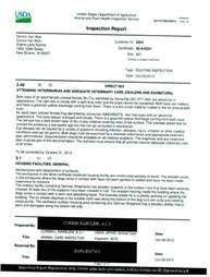 USDA inspection report of Van Wyk breeder