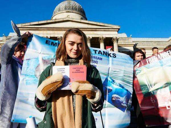 Photo of Maisie Williams by London against the dolphin massacre - Taiji