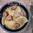 Crockpot Pierogi Casserole with Kielbasa - Easy Meals recipes are a favorite in our house especially during the week. No fuss, No muss! And delicious too!