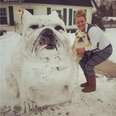 Bulldog Snow Sculpture Is Simply Spectacular