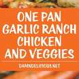 One Pan Garlic Ranch Chicken and Veggies - Crisp-tender chicken baked to absolute perfection with roasted carrots and potatoes - all cooked in a single pan!