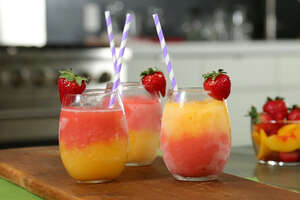 3-Ingredient Strawberry Peach Wine Slushies Are Perfect for Summer