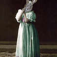 Margo - Vintage 5x7 Rabbit Print - Anthropomorphic - Altered Photo - Mint Bunny Print - Photo...
