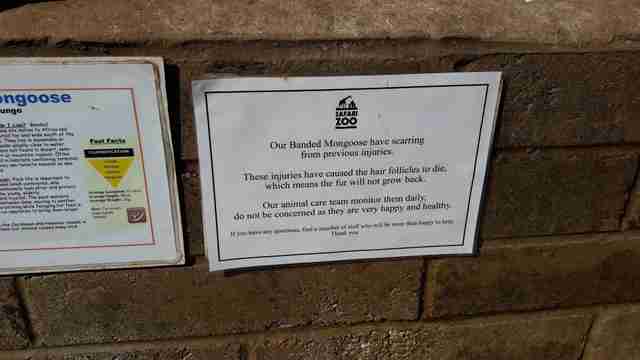 Sign at Cumbria Zoo