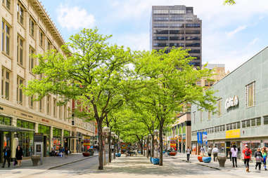 The 16th street mall in downtown Denver