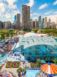 aerial view of the navy pier in chicago 
