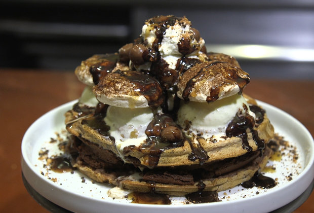 This Massive Dessert Waffle Is a Chocolate Lover's Dream