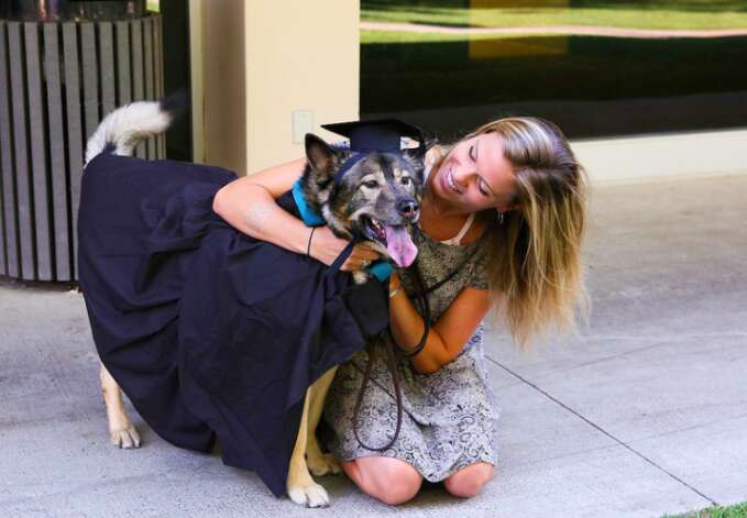 dog graduates from Eckerd College