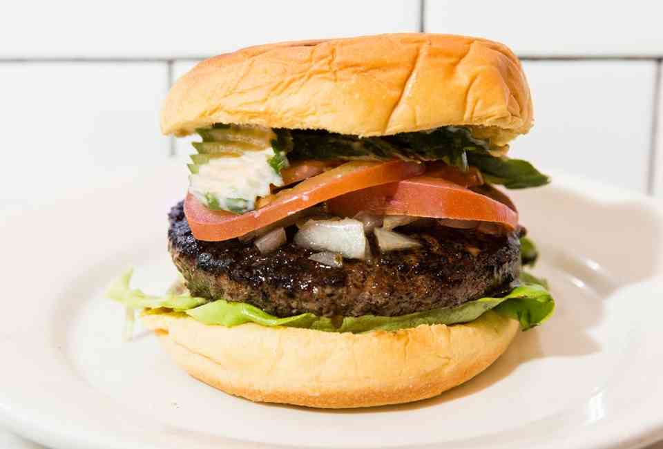 rosemarycrusted oxtail burger