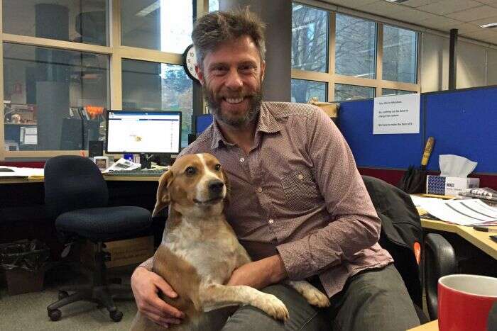 Rky Goddard with his beagle Cleo