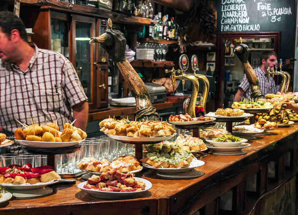 Bar serving "Pintxos," San Sebastian