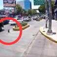 Woman Risks Her Own Life To Save Dog Who Just Darted Into Traffic
