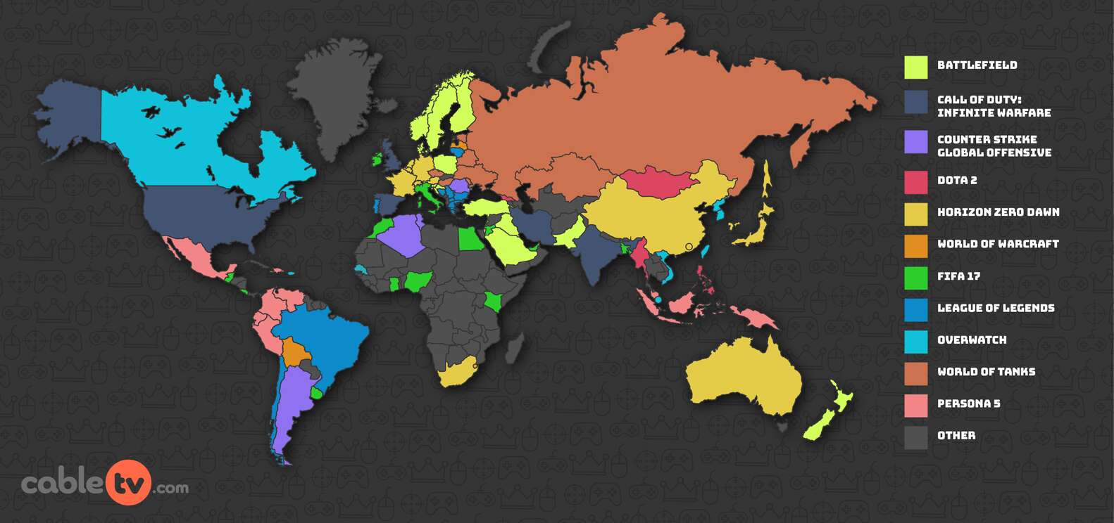 The Most Popular Video Game in Every Country Thrillist