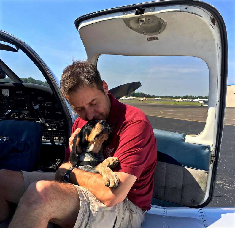 Pilot rescuing shelter dog