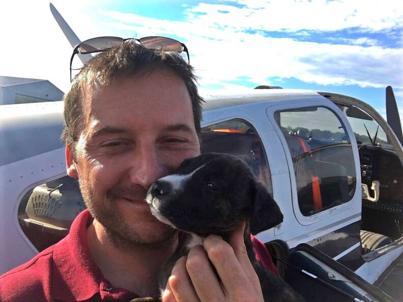 Pilot with puppy