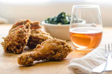 Fried Chicken and wine at Fifth Street Eatery