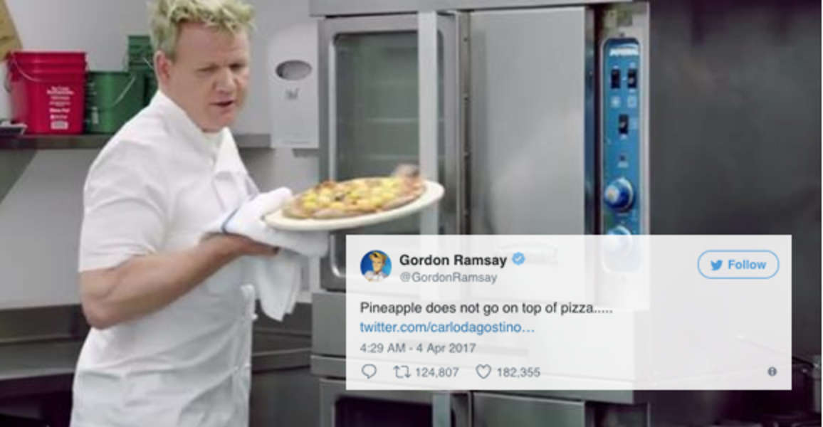 Gordon Ramsay Will Eat Pineapple Pizza For Charity Thrillist