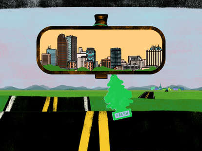 Denver, Colorado in the rearview mirror 