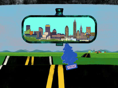 Cleveland, Ohio in the rearview mirror 