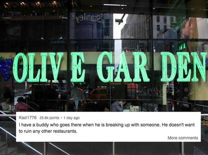Why people eat at olive garden times square