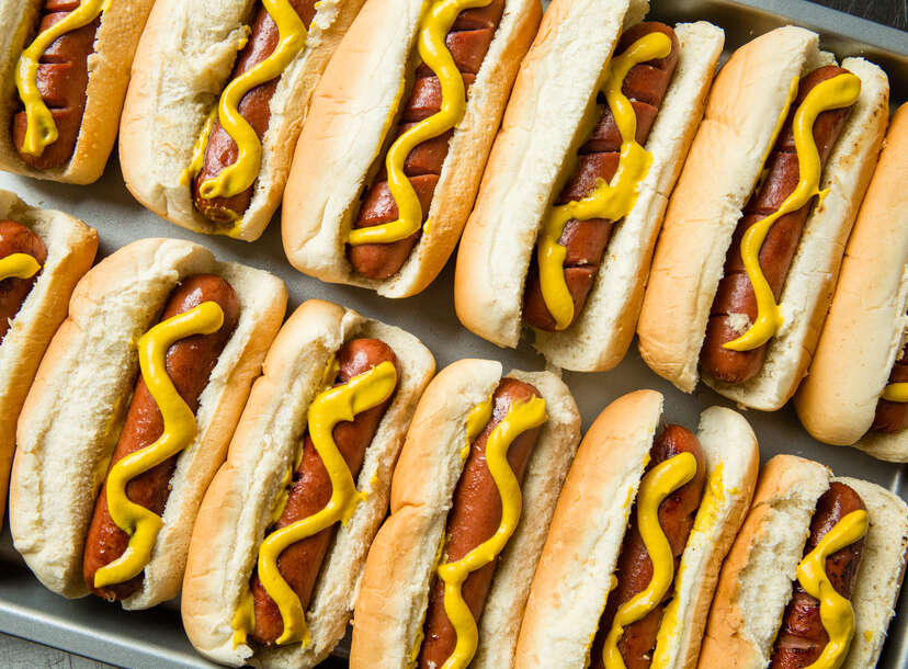 Free Stock Photo of A variety of gourmet hot dogs in a row