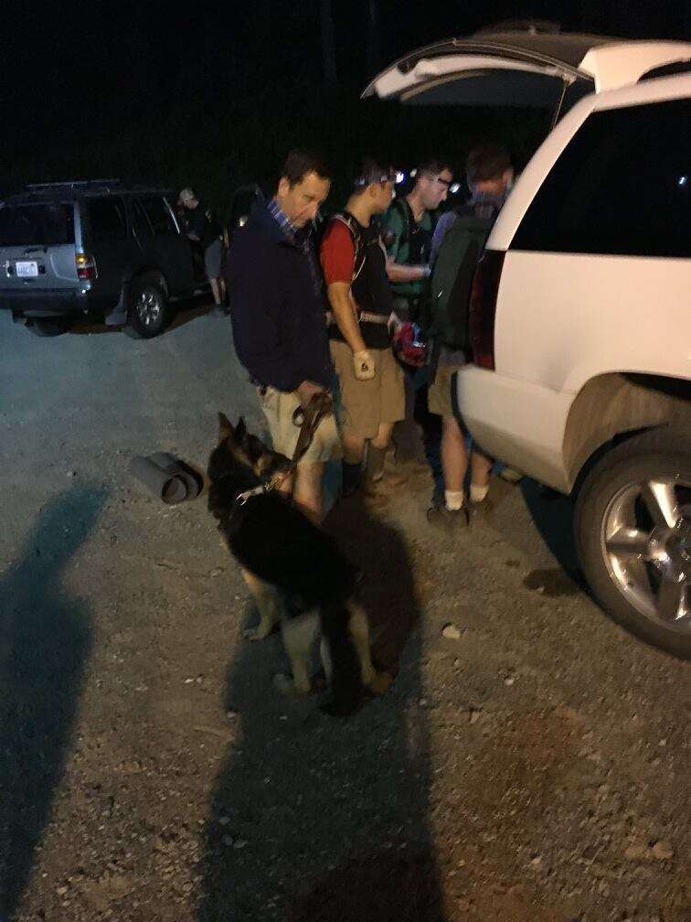german shepherd rescued from mountain