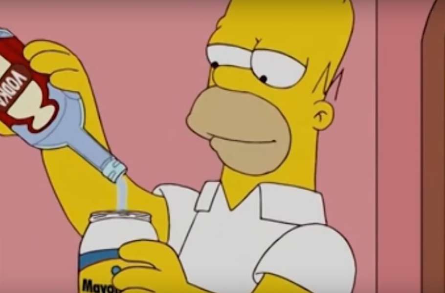 Homer simpson drinking beer