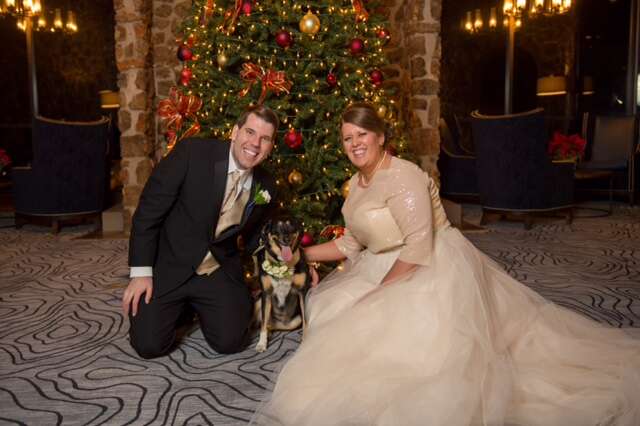 Couple with their rescue dog