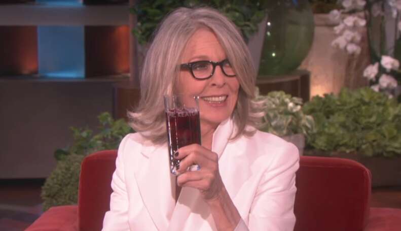Diane Keaton Always Drinks Wine on Talk Shows - Thrillist