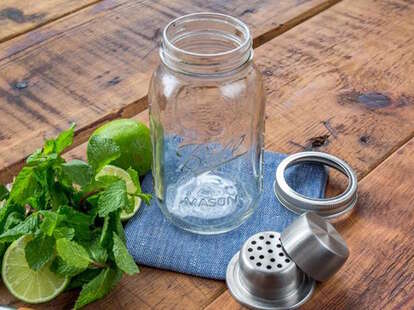 Mason Jar Drinking Glass with Silicone Lid - Tea For Eve