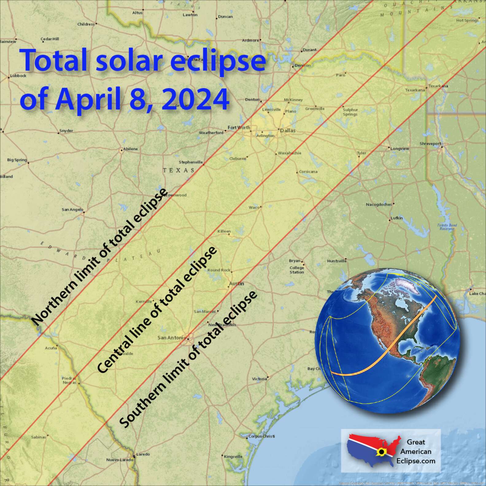 2024 Eclipse Best Viewing Locations Map Glenn Charmine