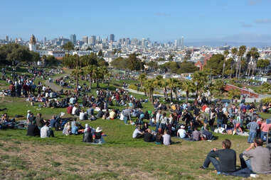 Mission Dolores Park in San Francisco, CA.