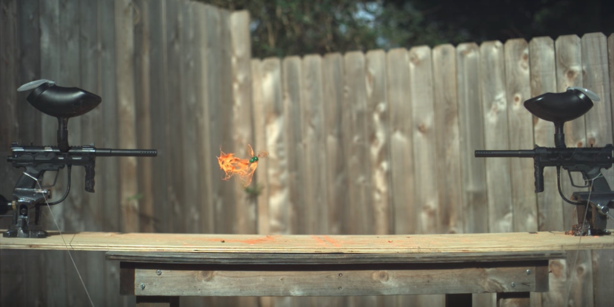 Watching Paintballs Collide and Explode in Midair Is So, So Satisfying