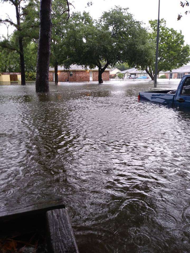 Flood waters around Texas home
