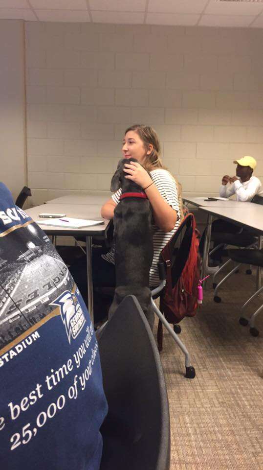 student brings dog to class