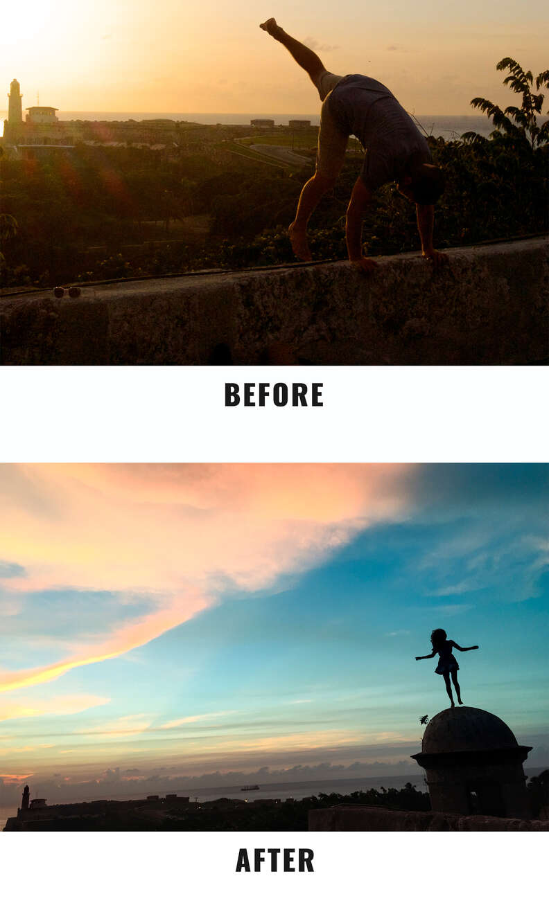 sky before and after