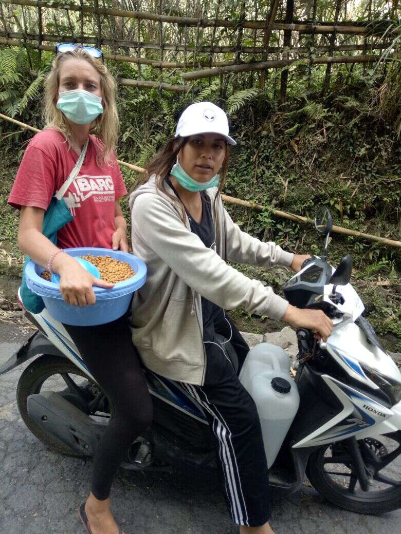 Rescuers on a motorbike