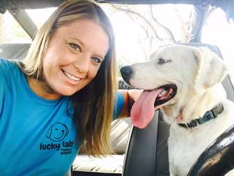 dog and woman