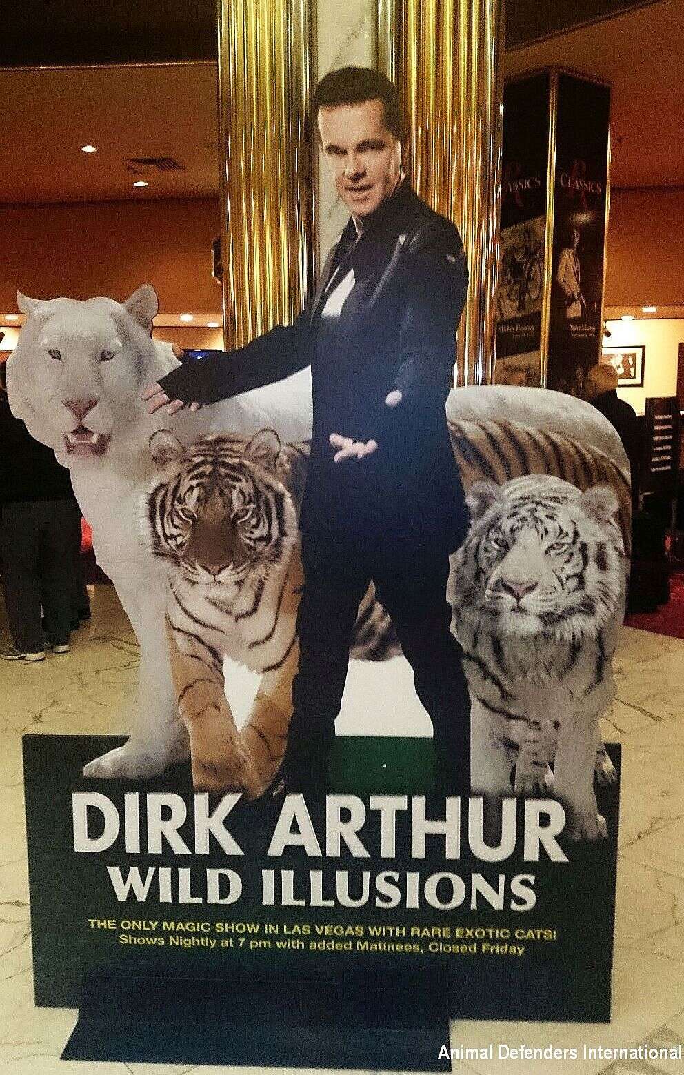 Sign advertising Dirk Arthur's Las Vegas show