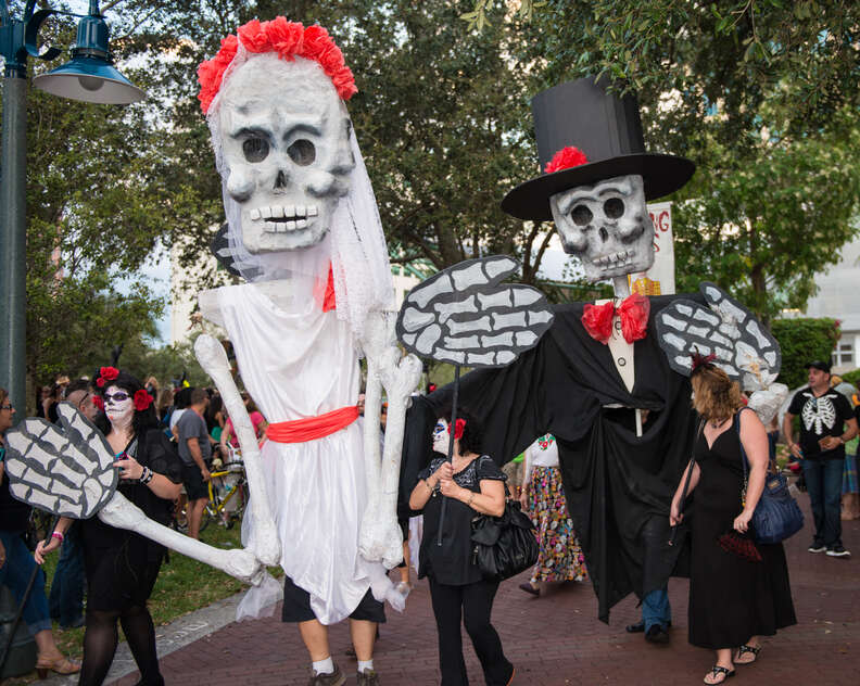 enormous skeleton puppets
