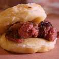 This Barbecue Sausage Sandwich Is Served on Donuts
