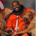 Little Girl And Her Dog Recreate Astronaut's Famous NASA Portrait