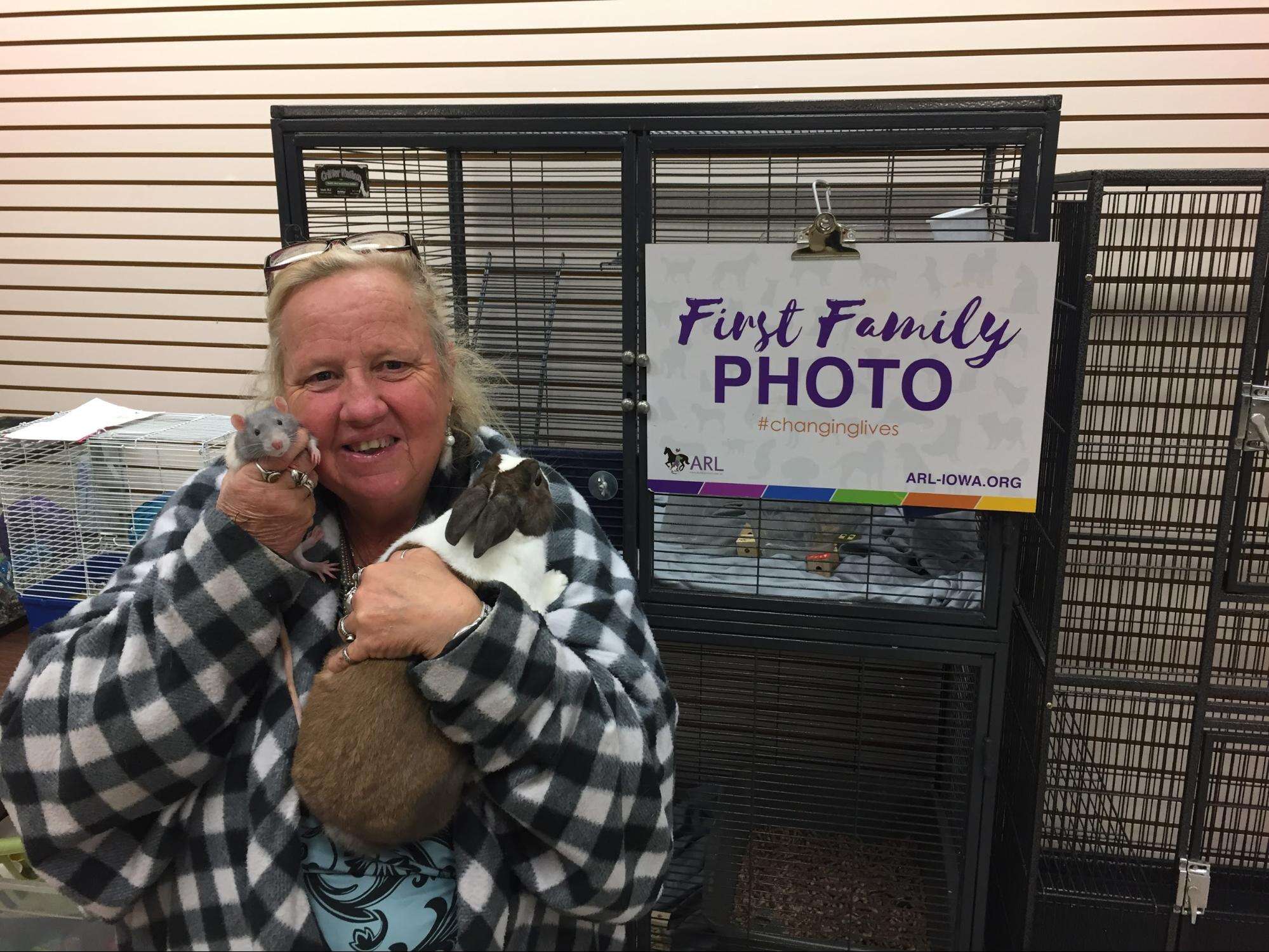 rat and bunny best friends adopted