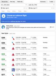 google flight search