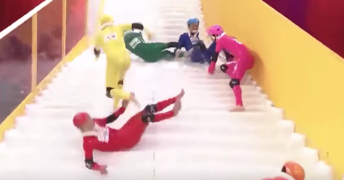 Slippery Stairs Japanese Game Show Video Is Wild and Hilarious Thrillist