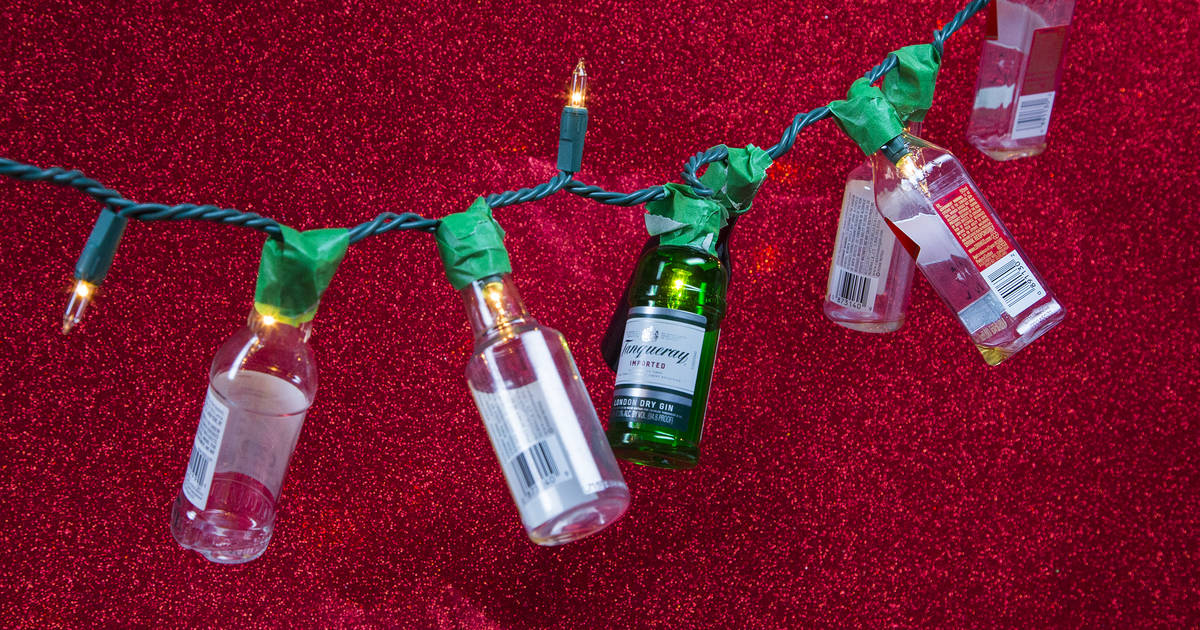 DIY Lighted Christmas Tree Glass Bottle - Burton Avenue