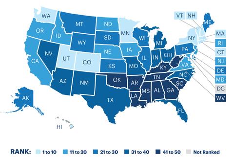 Healthiest States In The US, According To 2017 Health Rankings Report ...