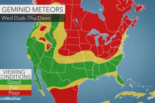 Meteor Shower Viewing Map Geminid Meteor Shower 2017 Map: Where To Watch For The Best View - Thrillist