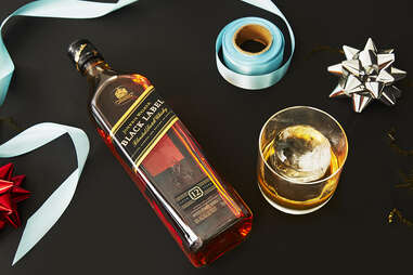 Bottle of Johnnie Walker Black Label with Spherical Ice Mold -Whiskey Gift Guide – Supercall