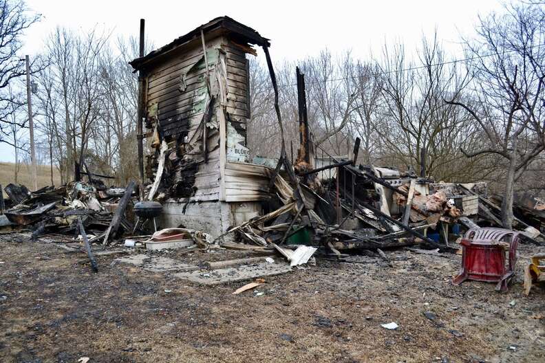 Burned down house in Illinois
